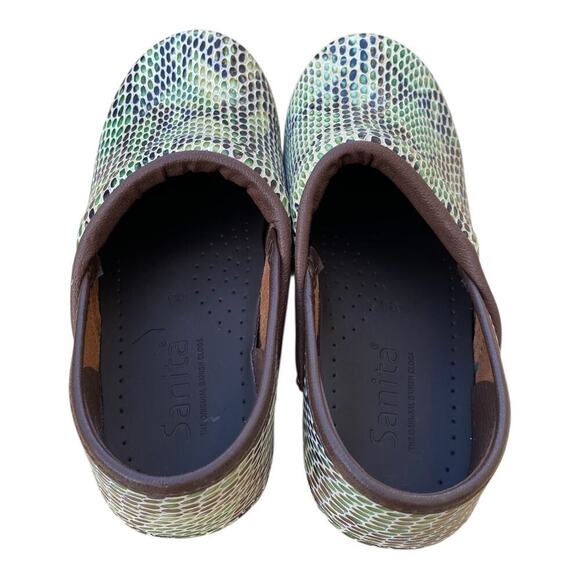 Sanita Clogs Womens Colorful Leather Snake Pattern Nurse SlipOns Size EU 35 US 4 - Picture 8 of 16